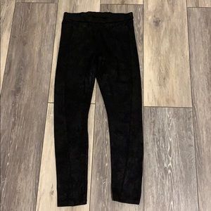 Black metallic leggings